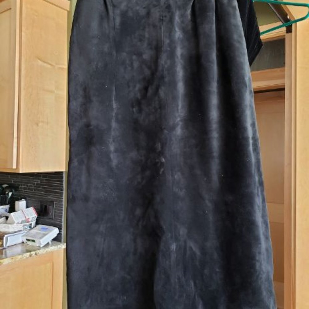 Vintage Ted Lapidus brushed leather/suede skirt